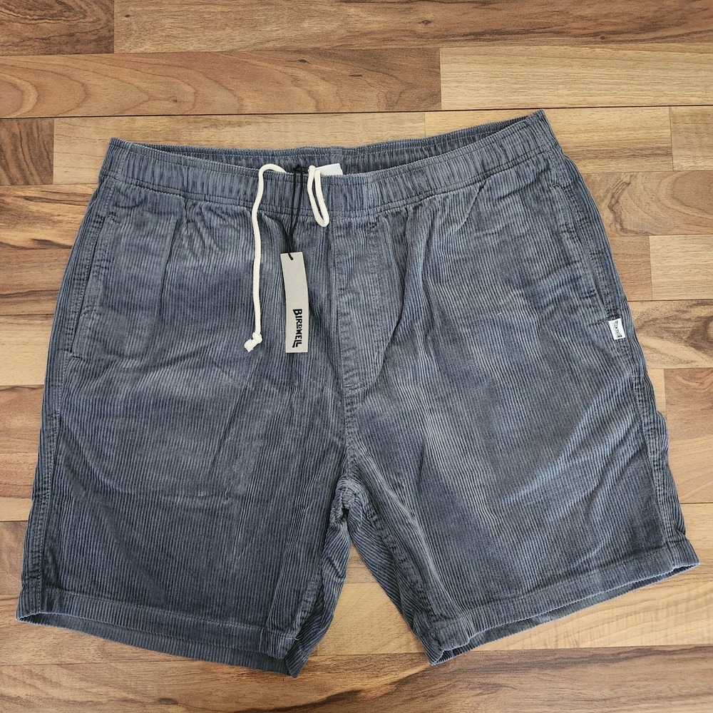 NWT Birdwell Beach Britches Mens Corduroy Shorts 7"Inseam Grey Size XL